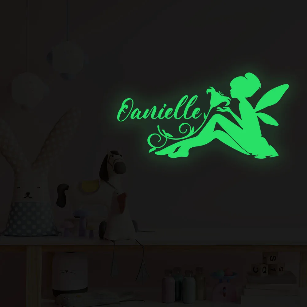 1pc Creative ball, fairy with toys luminous sticker Custom Text Wall Stickers Decorative Sticker Home Decor  For Kids Rooms
