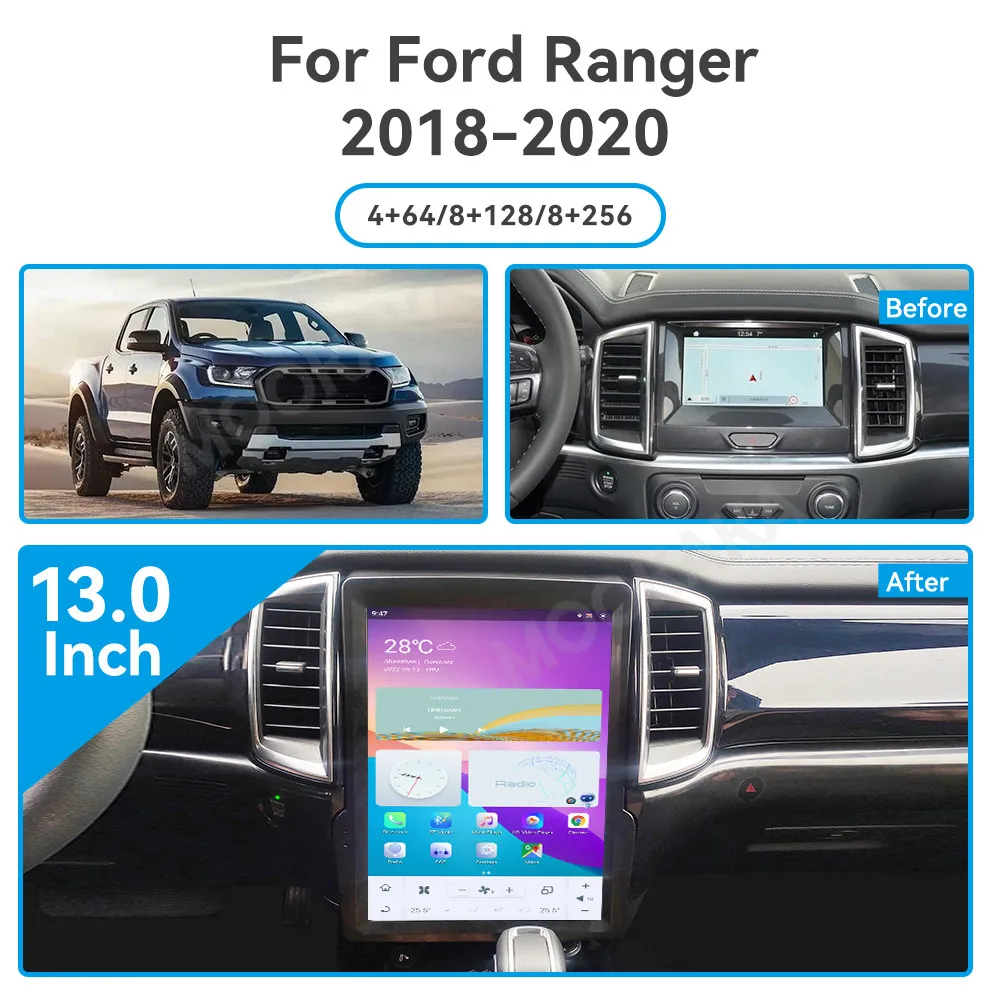 For Ford Ranger T6 Everest 2016 - 2020 Android Car Radio 2Din Stereo Receiver Autoradio Multimedia Player GPS Navi Head Unit