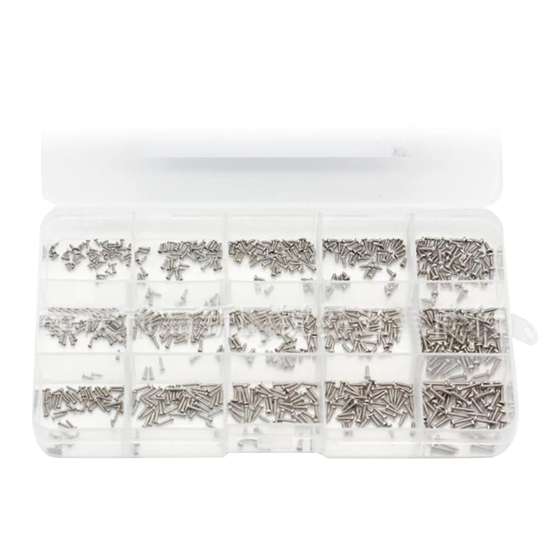 750pcs/set Small Screws Self-Tapping Screws Tiny Mini Screws Kits Mini Screws Set for Repair Glasses Watches Laptops Screws