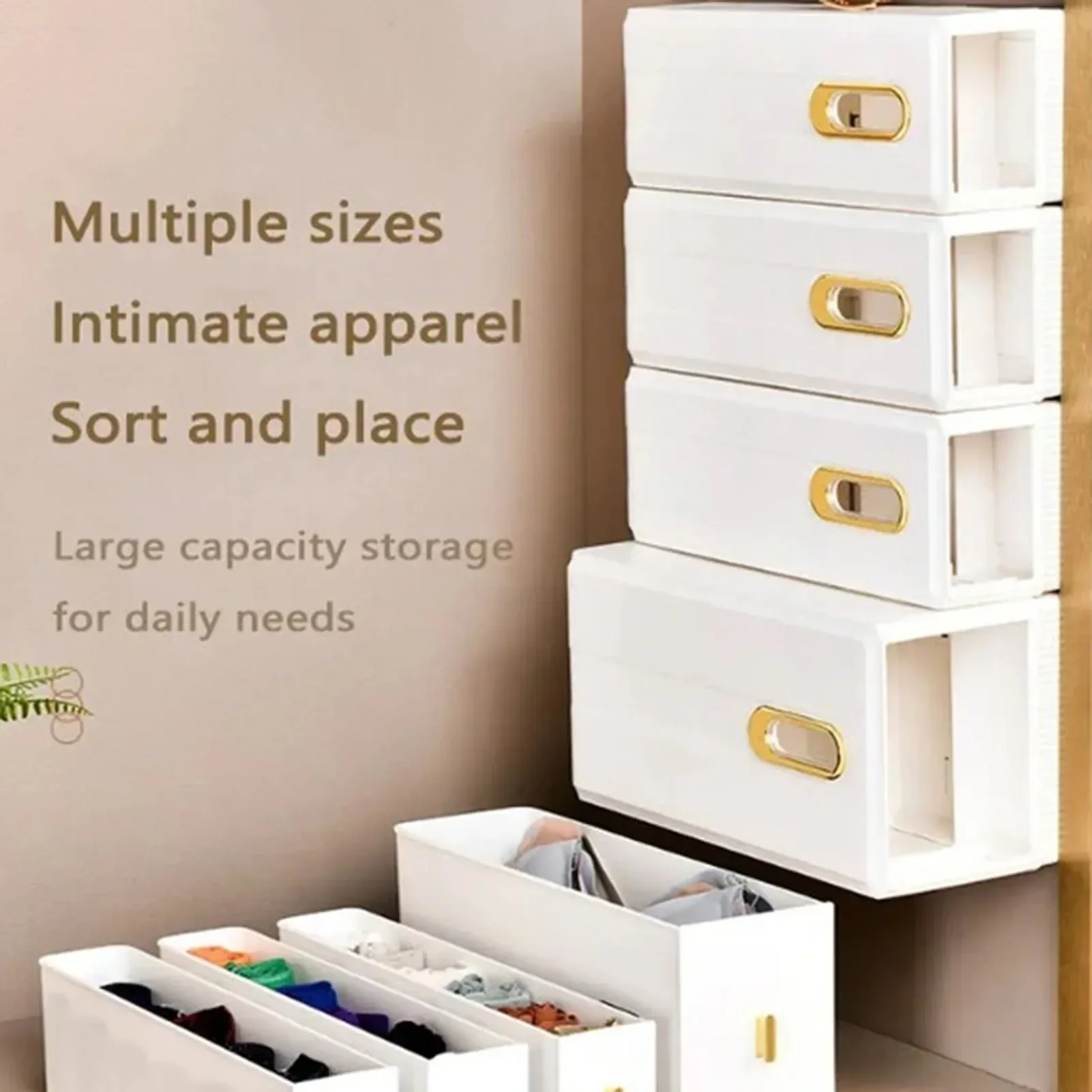 Drawer Save Space Type Underwear Storage Box Closet Wardrobe Cabinet Organizers Wall Mounted Socks Bra Plastic Container