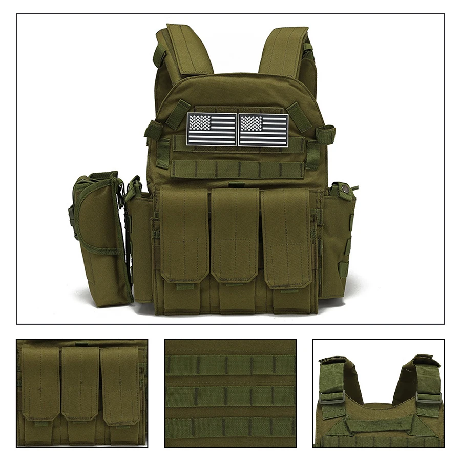 

800D комбинированный жилет из ткани Оксфорд высокой плотности, жилет большой емкости, регулируемый уличный жилет с системой MOLLE