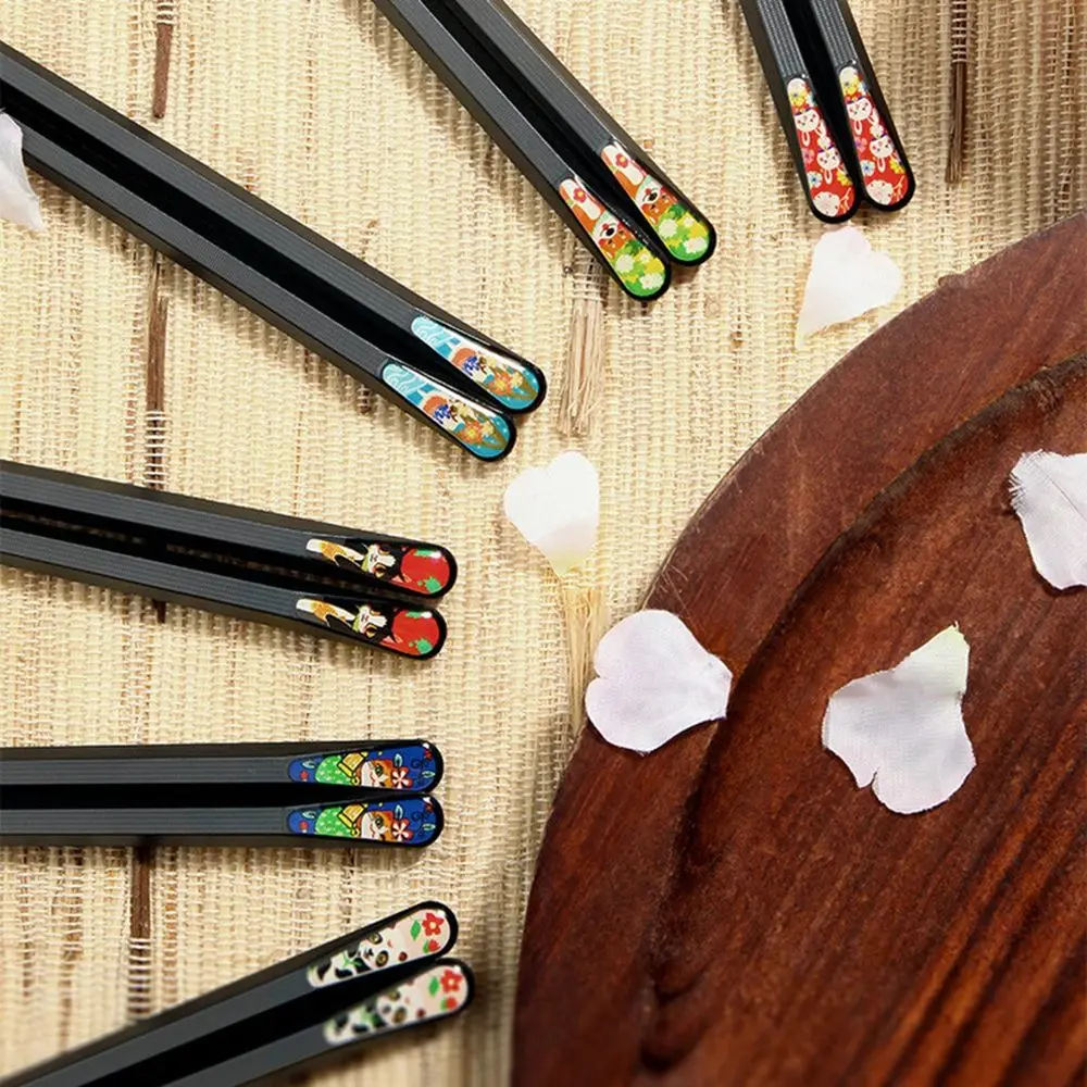 New Style 6Pair Pointed Tip Glass Fiber Non-slip Gifts Tableware Chopsticks Kitchen Supplies Dinnerware Set
