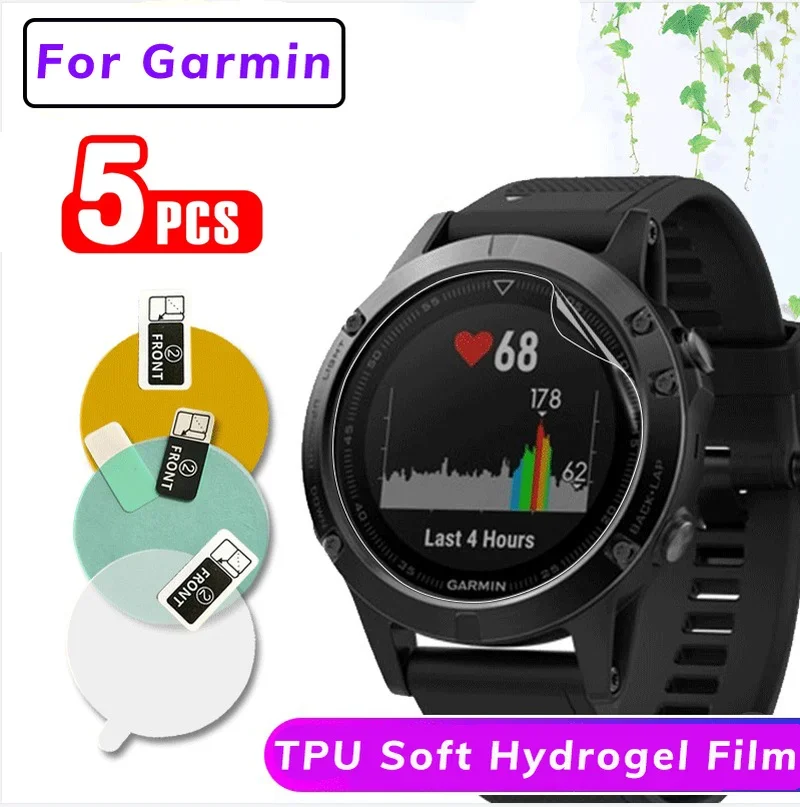 5 Pack For Garmin Forerunner 955 255S 255 Full Coverage Soft TPU Screen Protector Vomove Sport Full Screen GPS Smartwatch Film