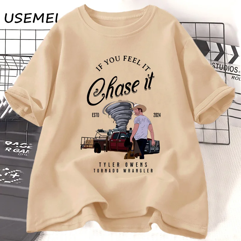 If You Feel It Chase It T Shirt Casual Cotton Short Sleeve Tee Streetwear Women's Clothes Unisex Trendy Graphic T Shirts Tops