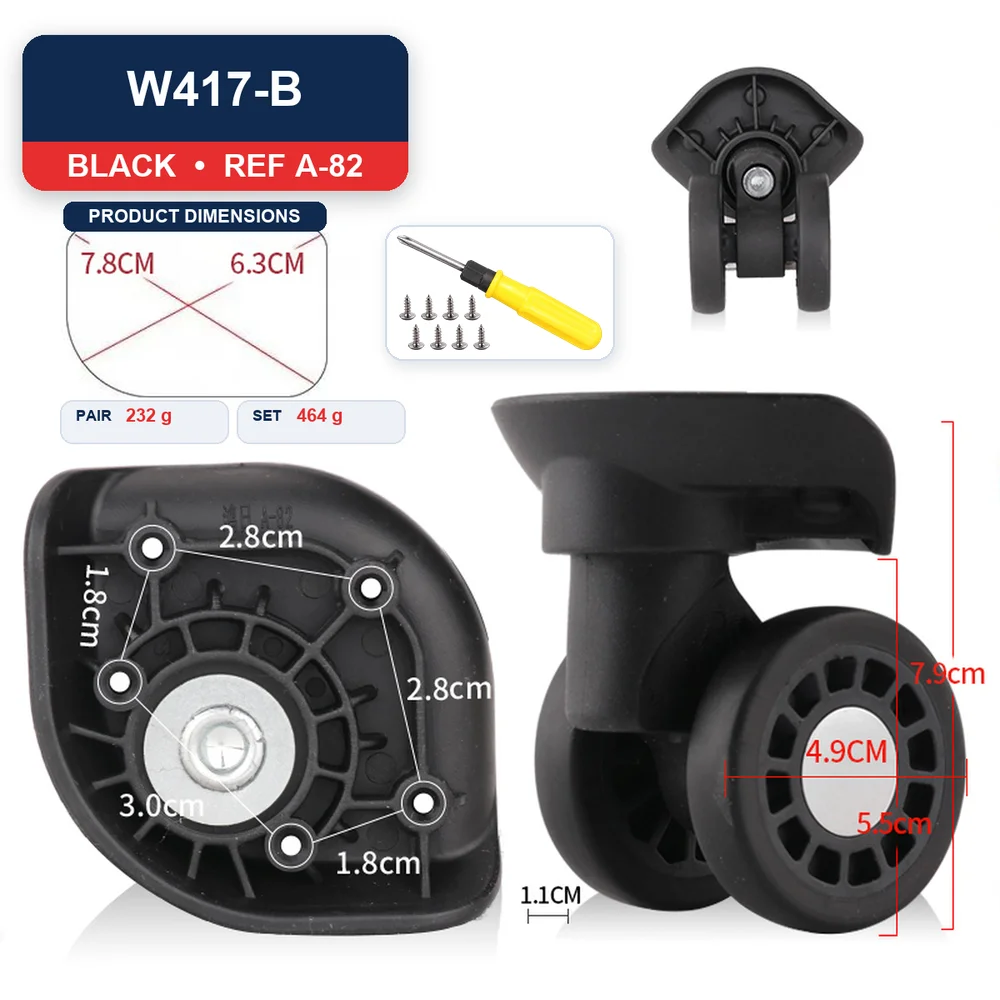 Replacement Luggage Wheel For Hongri A-82 For OIWAS H-018 Silent Smooth Rolling Durable Caster Repair Part