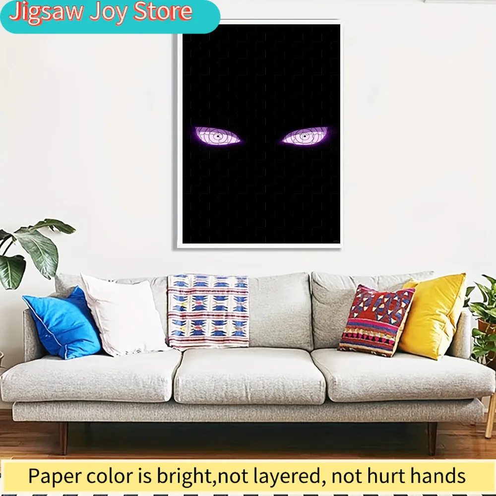 

Пазл с изображением Наруто в стиле аниме, с фиолетовыми светящимися глазами Риннегана, темная сцена, премиум-качество, яркий принт высокой четкости, гладкая поверхность без заусенцев.