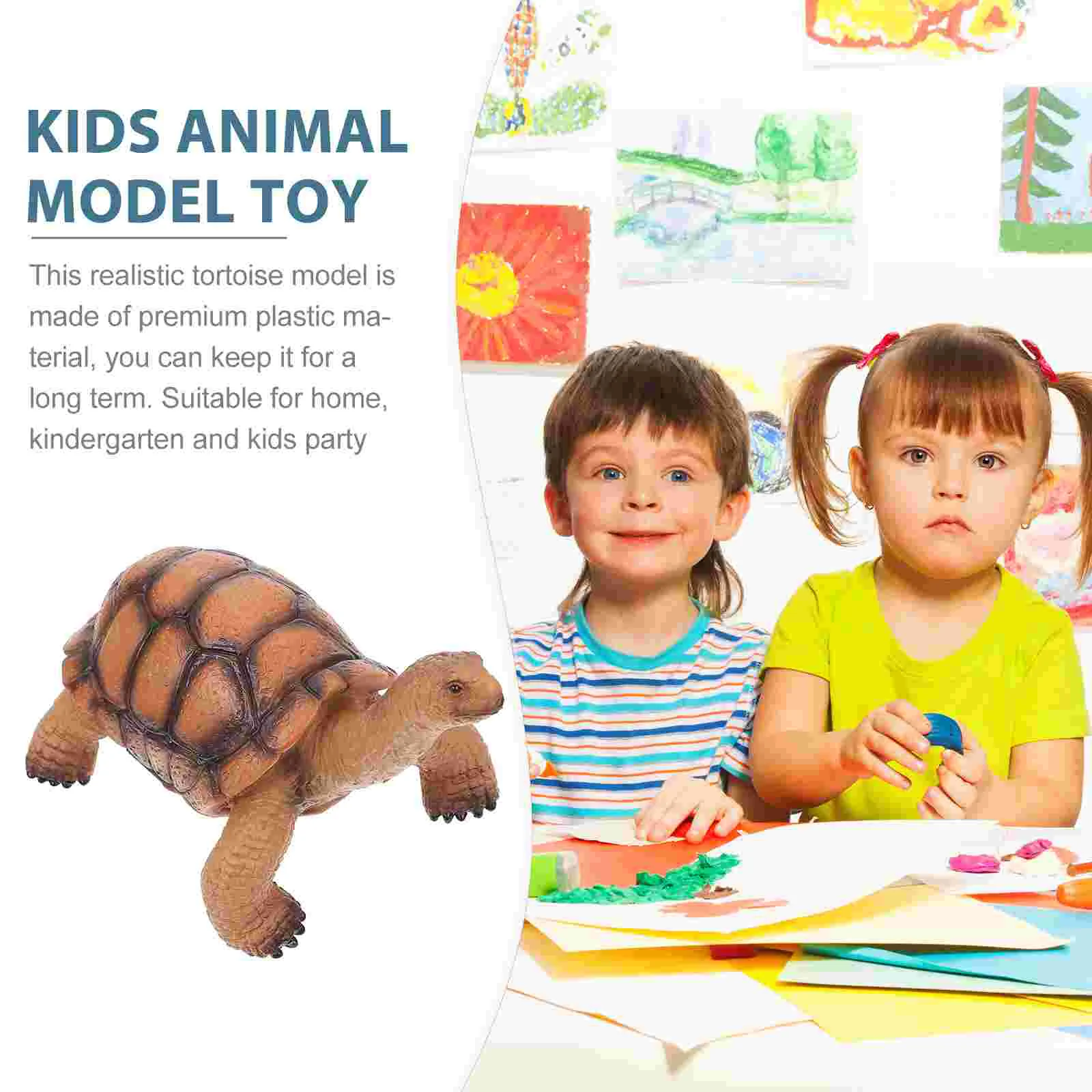 Children’s Toys Childrens Turtle Model Realistic Simulation Marine Animal Plastic Vivid Tortoise Desktop Adornment Brown Kids