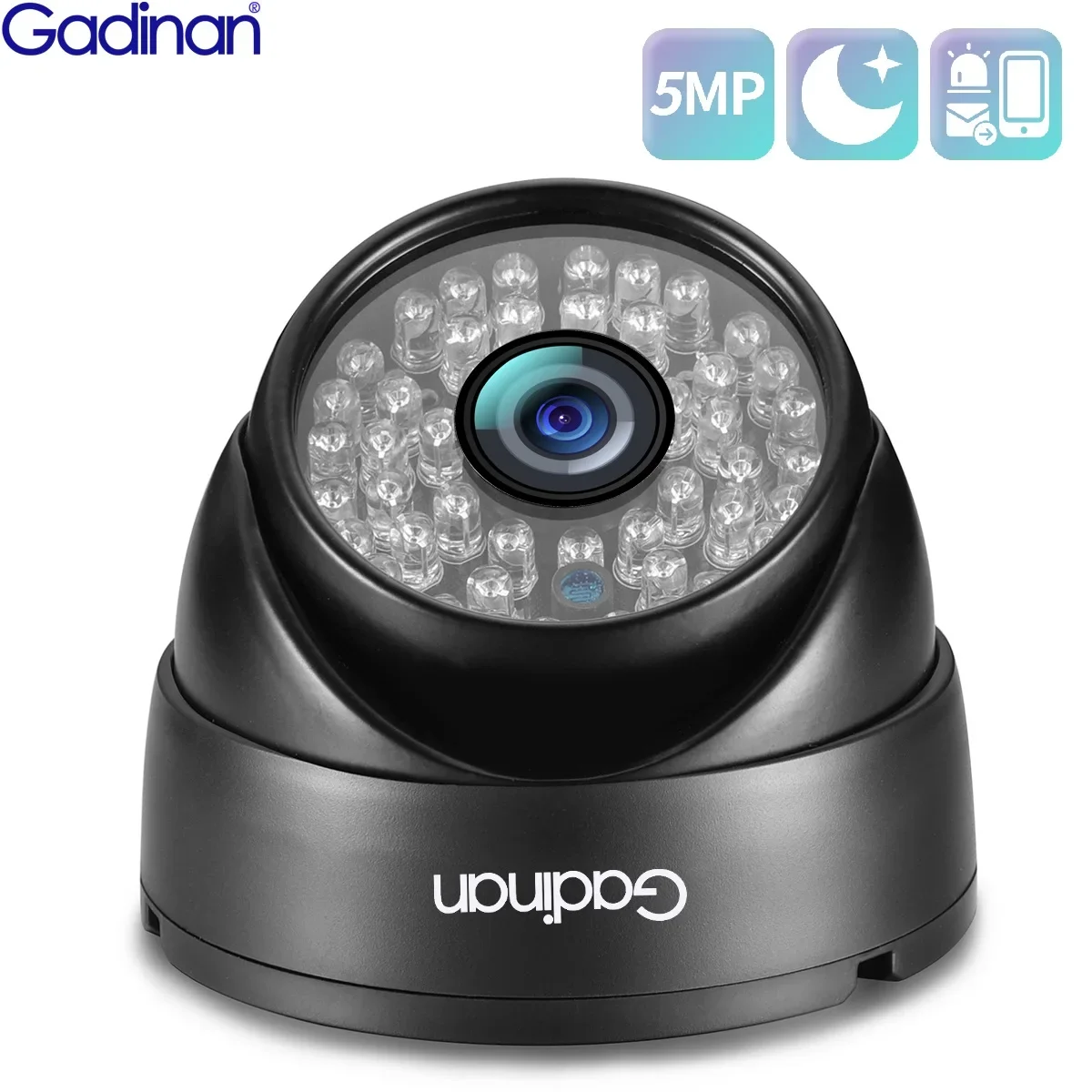 Gadinan 2.8mm Metal Dome Outdoor IP Security  Monitoring Camera POE 5MP SONY IMX335 CCTV IR Night H.265 Full HD Motion Detection