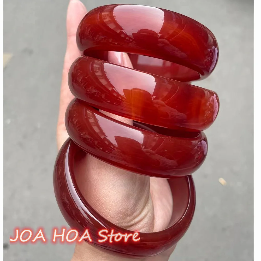 New 16mm Charm Wine Red High Quality Jade Bracelet Natural Agate Chalcedony Bangle Exquisite Jadeite Handring Fine Jewelry