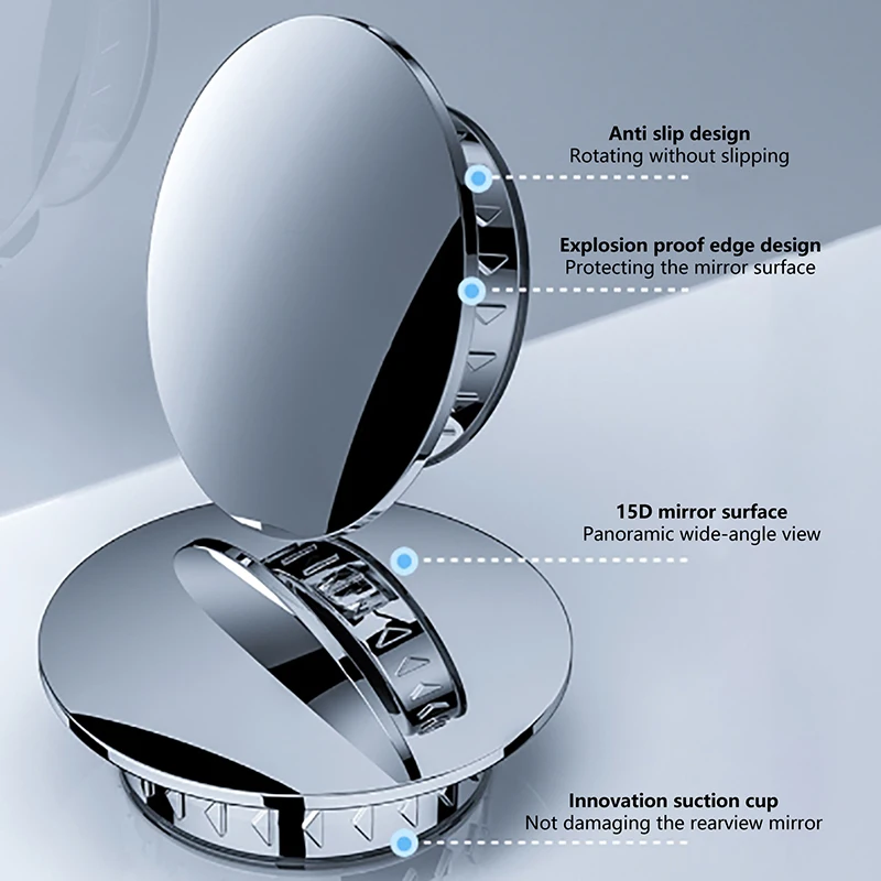 مرآة النقطة العمياء للسيارة مكونة من قطعتين، مرآة أمان مرورية كاملة الرؤية، مساعد ركن محدب بزاوية واسعة 360 درجة #1