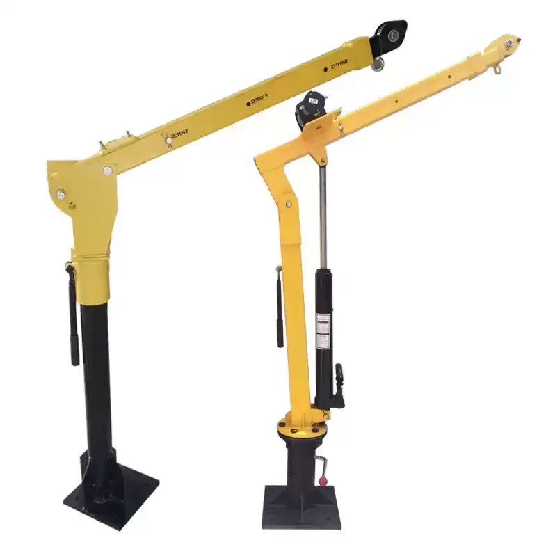 Small Hydraulic Electric Cantilever Hoist, 360° Rotating Lifting Crane for Vehicle Household & Outdoor Use