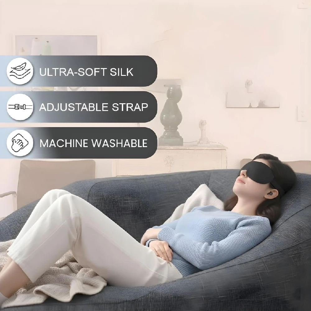 1 Stück Schlafmaske, 3D-Lichtblockierende Schlafmaske (0,7oz/20g), Druckentlastende Nachtschlaf-Augenmaske mit Verstellbarem Riemen – Detail 10