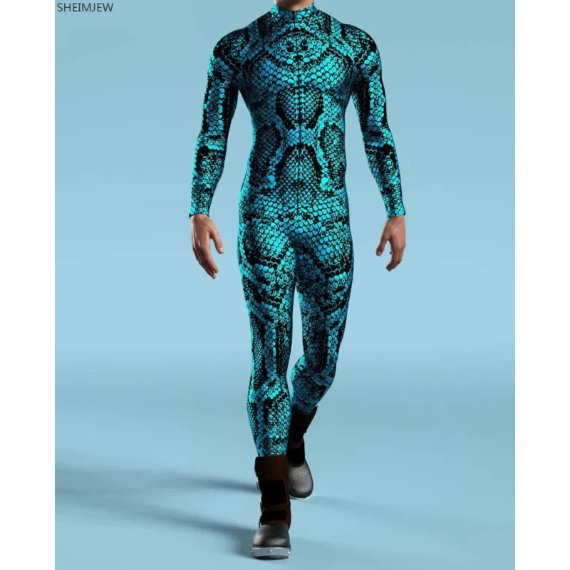 Men kids front zipper zentai bodysuit multicolour skeleton printed costume Halloween party jumpsuits Carnival holiday outfit