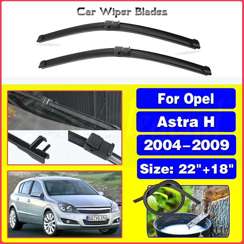 Car Wiper For Opel Astra H 2004-2009 Front Wiper Blades Soft Rubber Windscreen Wipers Auto Windshield 22\