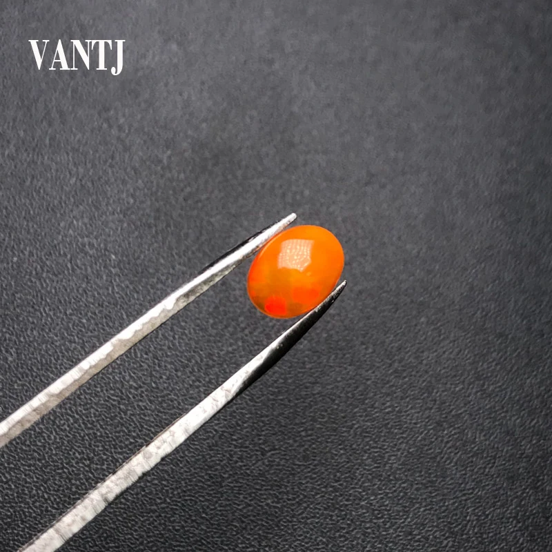 VANTJ Real Natural Fire Opal Loose Gemstones 1PC Oval Concave Cut Good Quality Precious for Silver Gold Diy Jewelry Women Gift