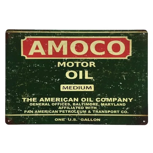 Amoco Petrol Oil Tin Sign for Man Cave Garage  - New --Tin Sign