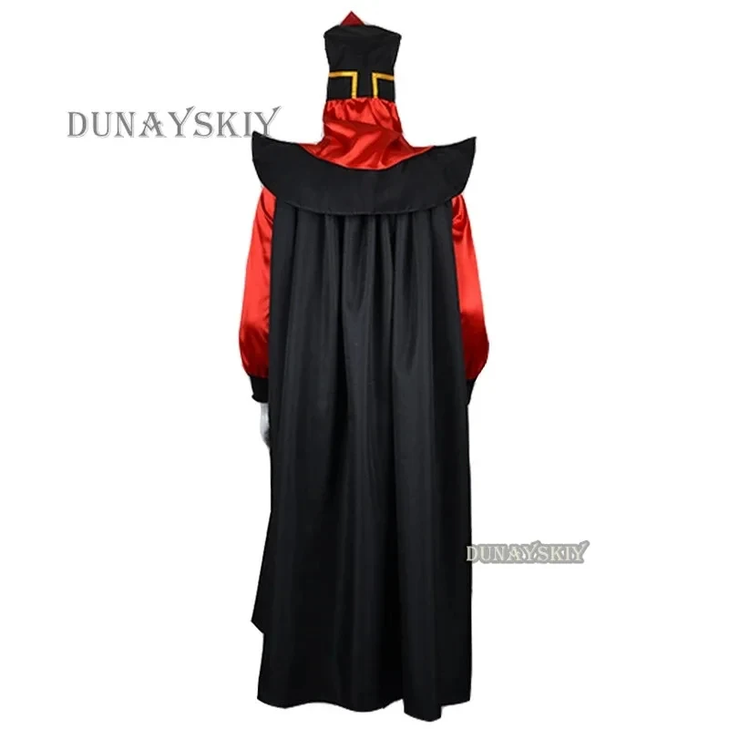 Disfraz de Aladdin de Las Mil y Una Noches para Adultos, Hombre y Mujer, Traje de Mago para Halloween, Disfraz de Escenario con Sombrero, Juego de Roles ADFF15Jafar