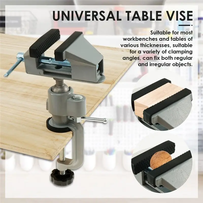 ~Latest Model Mini Bench Vise Fixed Tool Portable 360° Rotatable Work Bench Table Clamp For Drilling Woodworking Jewelry Making