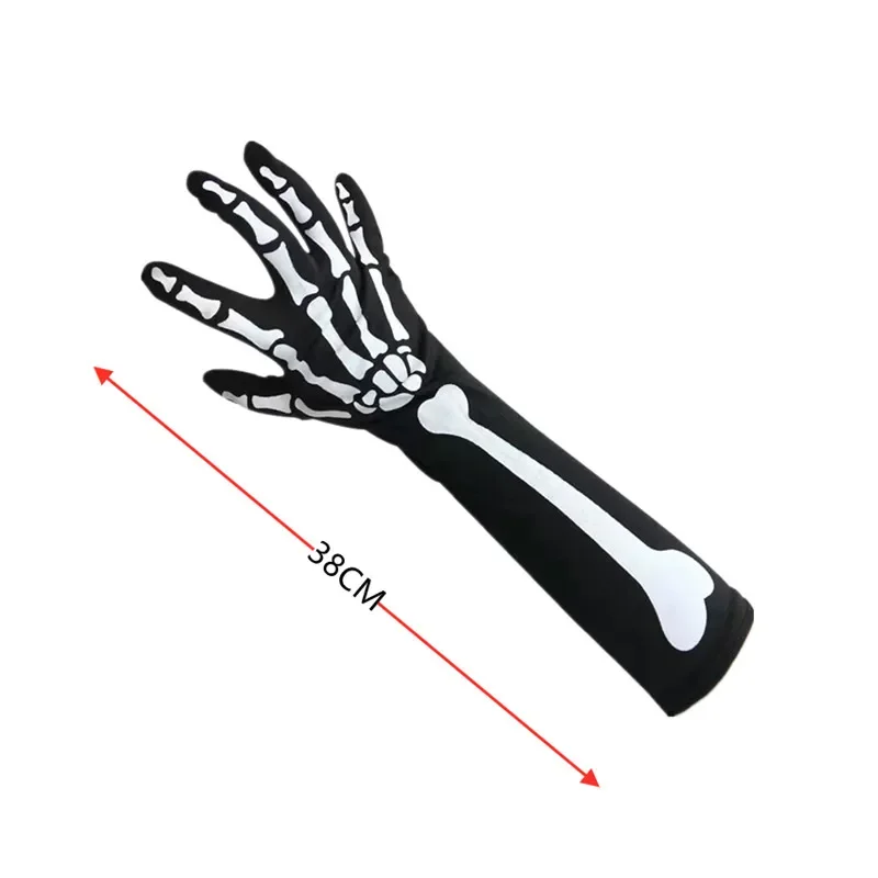 Halloween Skeleton Gloves Costume Spooky Grim Reaper Mask Cosplay Horror Vampire Party Scythe Costume Adult Child