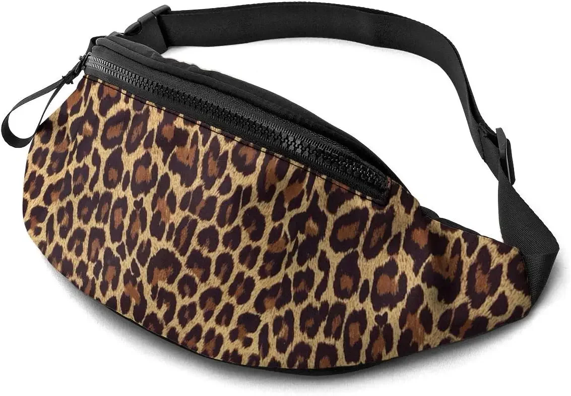 Riñonera con estampado de leopardo para hombre y mujer, bolsa con correa ajustable, ideal para deportes de viaje