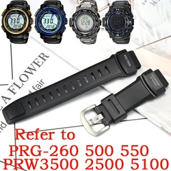 Natural Resin Strap For Casio PRG-260 500 550 PRW3500 2500 5100 Men Rubber Watchband Waterproof Bracelet Watch Accessories