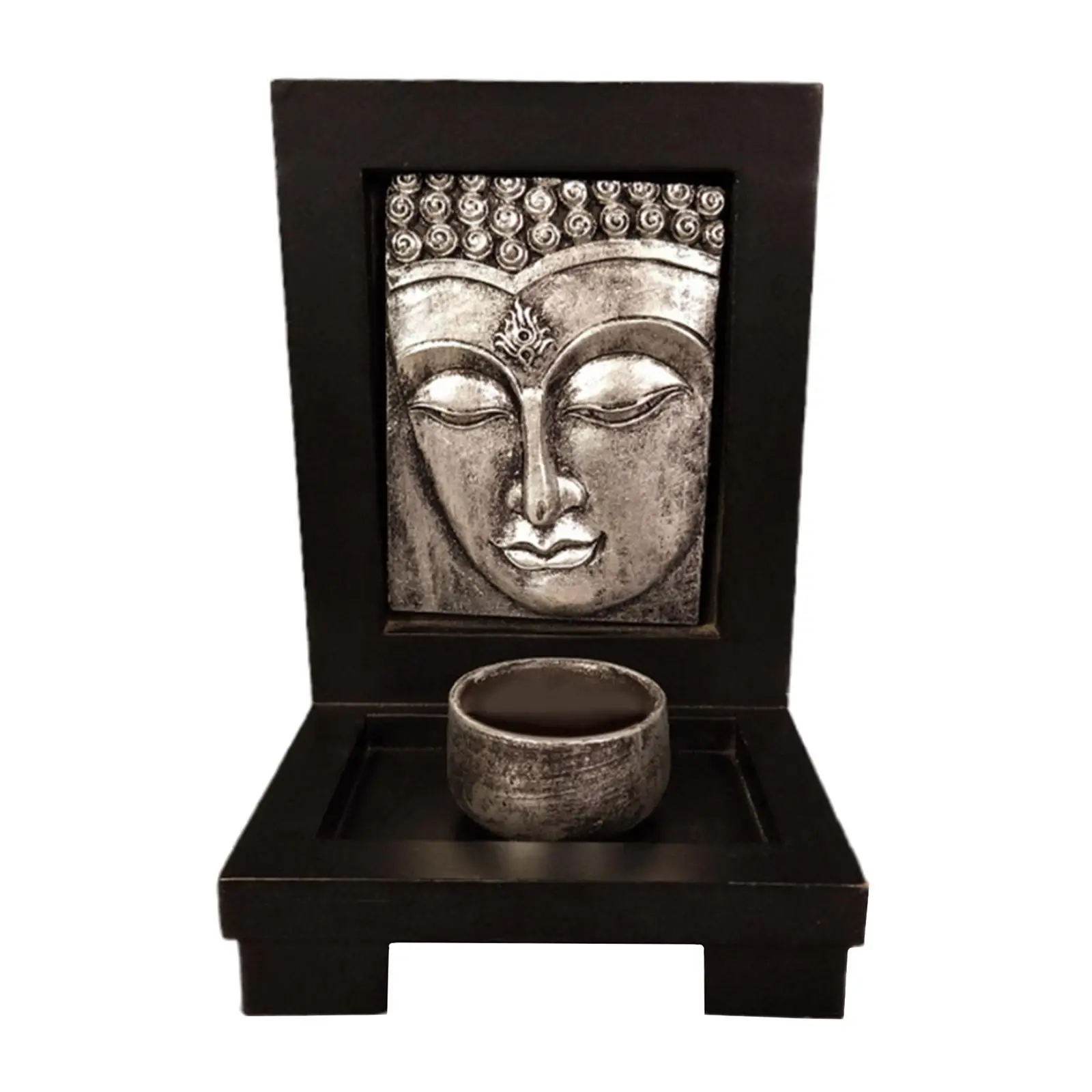 1 Piece Buddha Face Candlestick Ornament Meditation Peaceful Candle Realistic