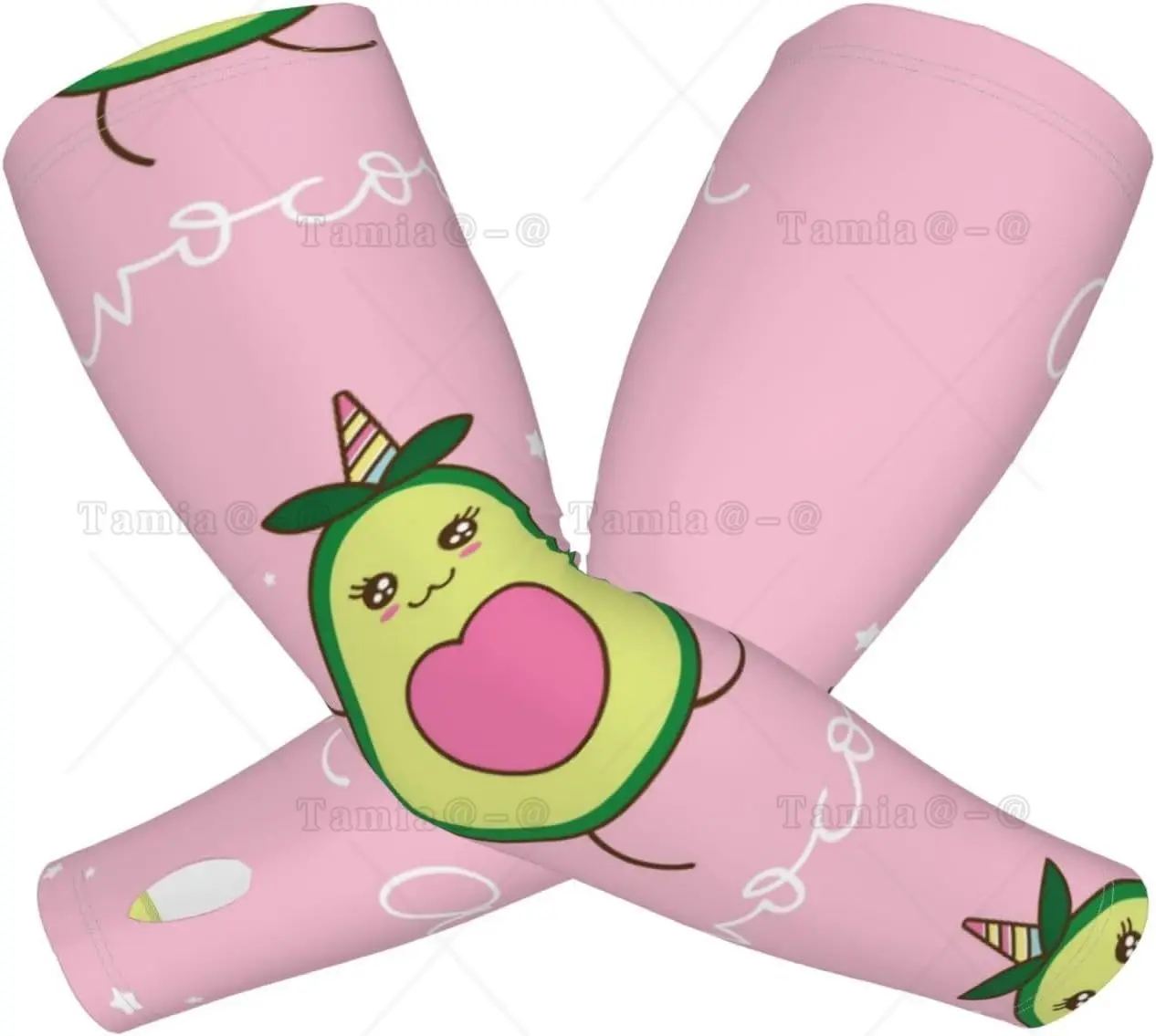 Print  Cute Avocado Arm Sleeves Cooling UV Sun Protection Sports Compression for Men Women Golf Basketball Arm Sleeves