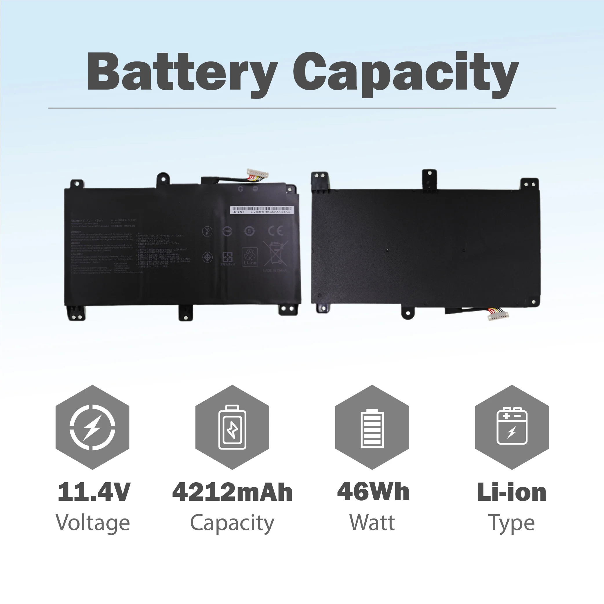 B31N1726 4212mAh 46Wh Laptop Batttery Compatible With Asus TUF Gaming FX504GM FX504GE FX504GD FX504G FX504 FX505 FX505DT FX505DV