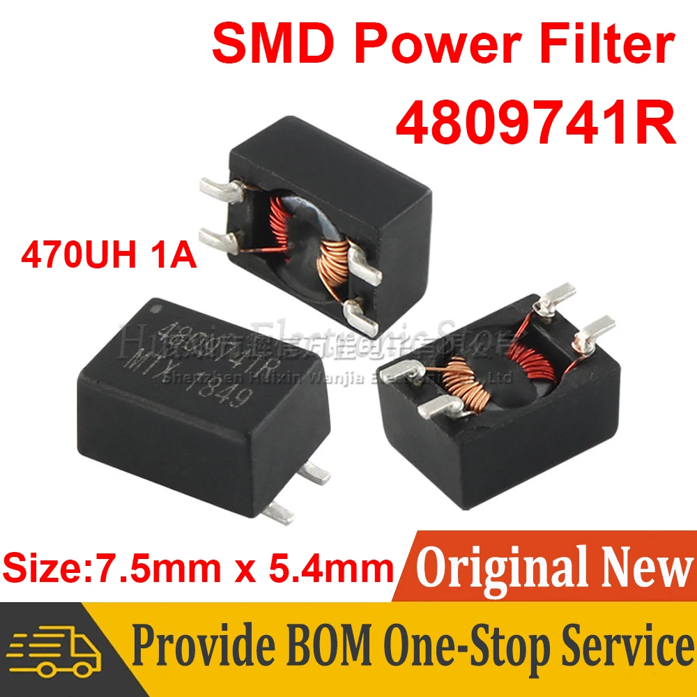 2pcs 4809741R 4809741 SMD Power Filter 470UH 1A EMI Line Filter Common Mode Choke Inductor Inductance