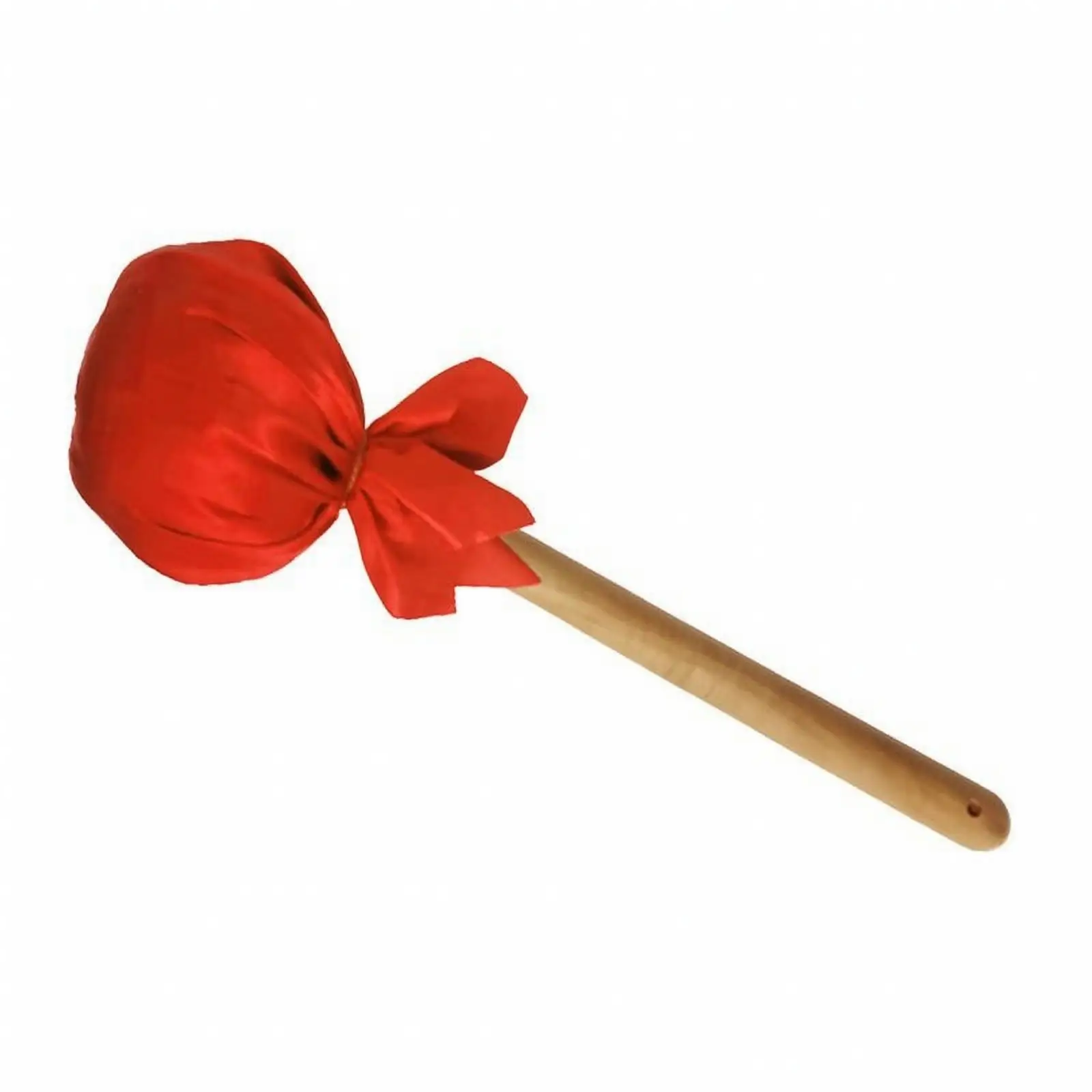 Gong Mallet with Red Silk Ribbon Ceremonial Padded Gong Mallet Soft Head for Grand-Opening Events, Traditional Percussion