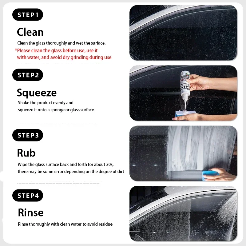 عامل تلميع زجاج السيارة المطور، طبقة إزالة الشحوم من أكسيد السيريوم، طلاء زجاجي، بقع الماء، خدوش طفيفة، إصلاح بدون علامات