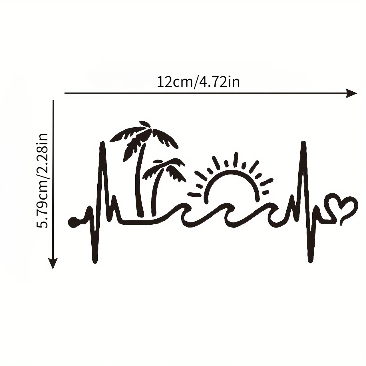 Waterproof Removable Beach Vinyl Stickers, Palm Tree Wave Sun Decals for Cars, Bumper, Glass & Metal Surfaces
