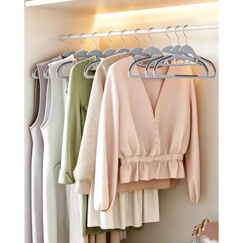 20 thin plastic coat hangers (0.5 thick), extendable wardrobes, non-slip, with a 360° rotatable hook, suitable hangin