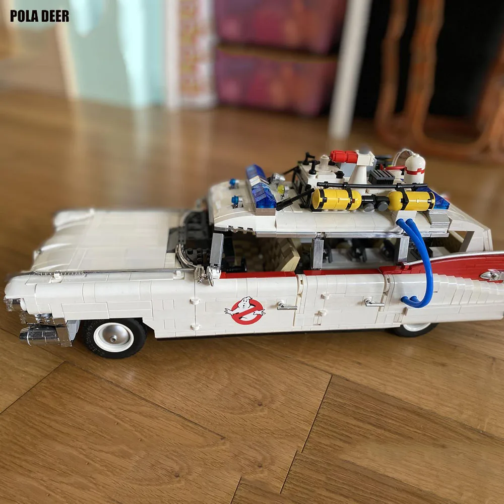 Stitchdeer 1887 Pcs Ecto 1 Ambulance Creative Design Custom Small Particle Building Blocks Assembly Model Boy Toy Holiday Gift