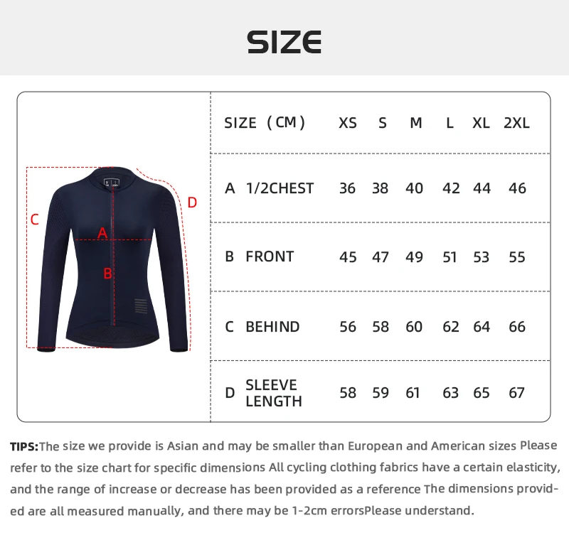 YKYW Frauen Radfahren Langarm Jersey MTB Fahrrad Jersey Frühling Herbst Radfahren Kleidung Schlank Top Shirts Reiten Rennrad Kleidung – Detail 2