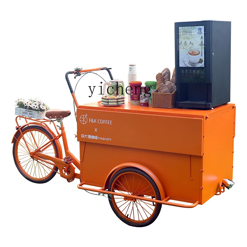 

ZK Outdoor Mobile Bicycle Mobile Sales Coffee Milk Tea Ice Cream Promotion Display Counter Night Market Stall Food Stall