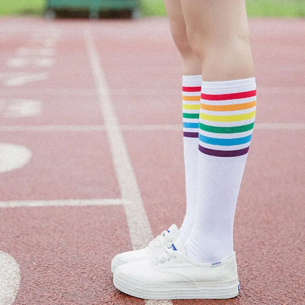 جوارب ملونة بأرجل طويلة للنساء ، ألوان متنوعة مبطنة ، جوارب بألوان قوس قزح حية ، جوارب نسائية ، تصدير ، شعبية ، تصميم جديد ، ملابس