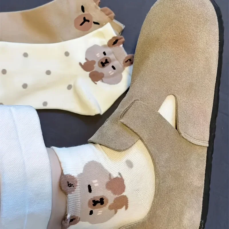 جوارب كاحل كابيبارا كارتونية للسيدات، جوارب منخفضة القطع بنمط كابيبارا اللطيفة، جوارب رقيقة للربيع والصيف