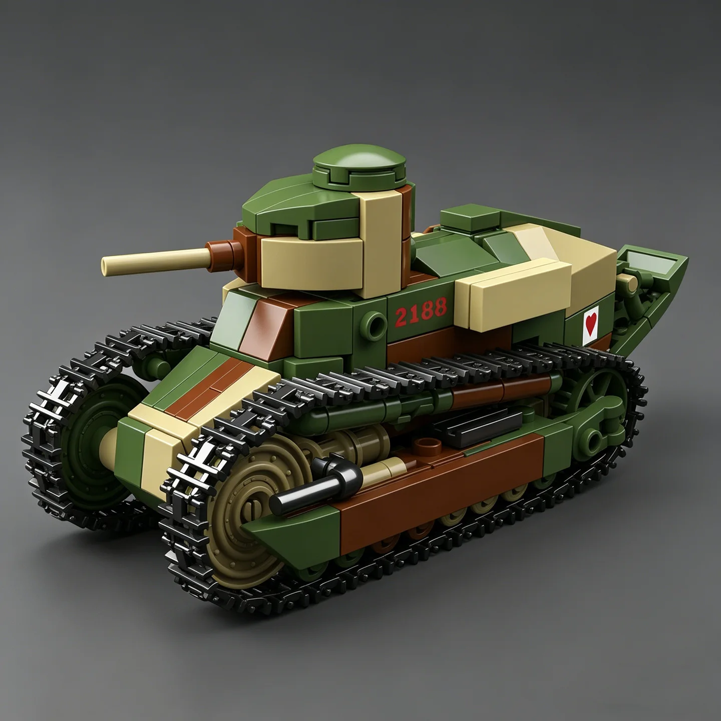 

Модель французского противотанкового орудия Renault FT-17 времен Первой мировой войны: мелкие строительные блоки, модель MOC от стороннего производителя, игрушка для мальчиков.