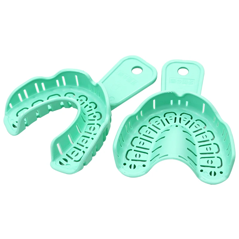 6 pz Kit Vassoi per impronte dentali Vassoio per impianti odontoiatrici Vassoio per bocca piena S/M/L Supporto per denti Modello per protesi Strumenti rimovibili