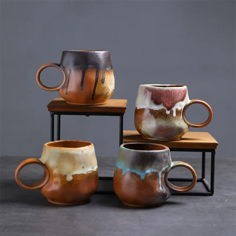 Household Vintage Ceramic Mug Office Coarse Pottery Coffee Cup Afternoon Tea Mug