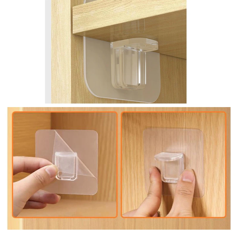 10Pcs Shelf Support Pegs Self-adhesive Strong Triangle Bracket Clip Wall Mounted Wall Cabinet Corner Code Home Accessories