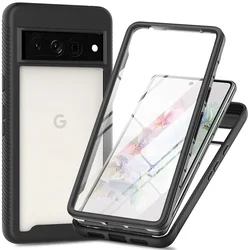 Luxury Hybrid Rugged 360 Armor Screen Protection Film Shockproof Hard Phone Case for Google Pixel 6A 7 8 7A Pro TPU Back Cover