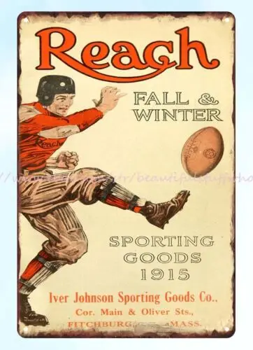 wall 1915 Reach Fall and Winter Sporting Goods Catalogue cover metal tin sign