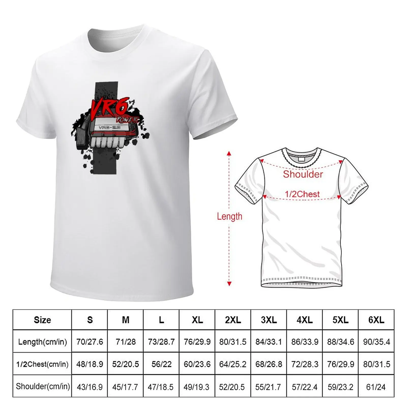 VR6 Power Vertical Ver. T-Shirt aesthetic clothes blanks mens workout shirts