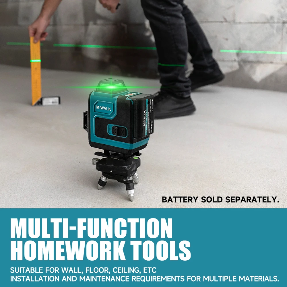 Livello laser 4D 16 linee orizzontali e verticali con telecomando verde 360 ° Livelli laser autolivellanti per pin batteria Makita