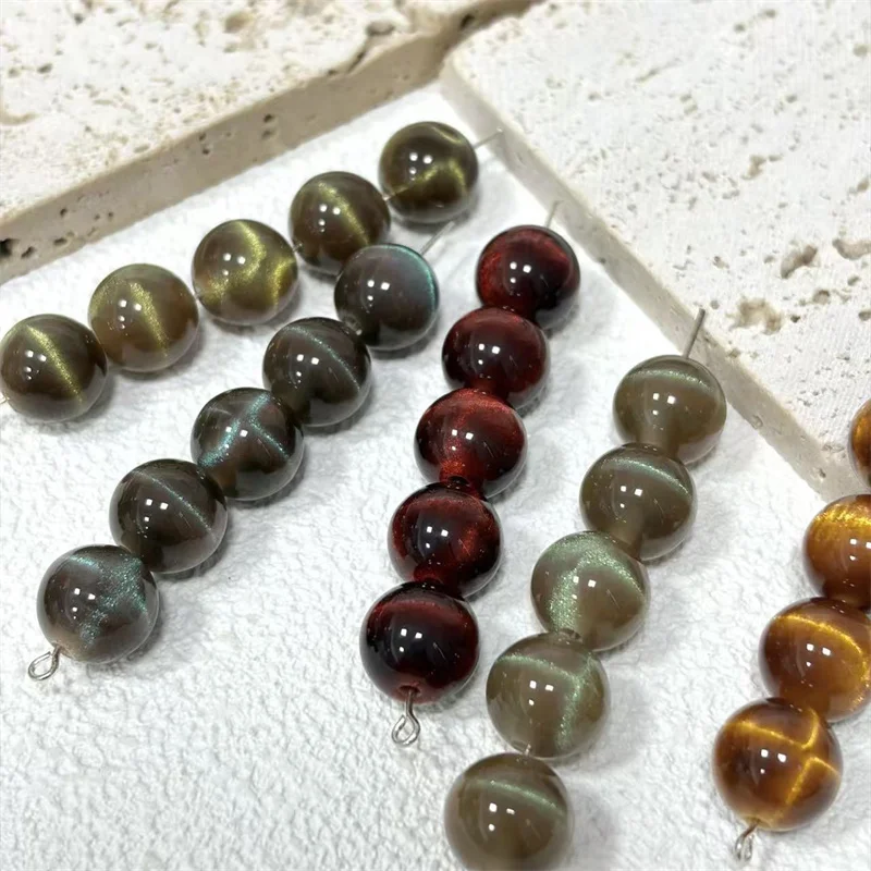 Newest 100pcs/lot 12mm 16mm color print geometry rounds shape resin straight hole beads diy jewelry garment hair accessory
