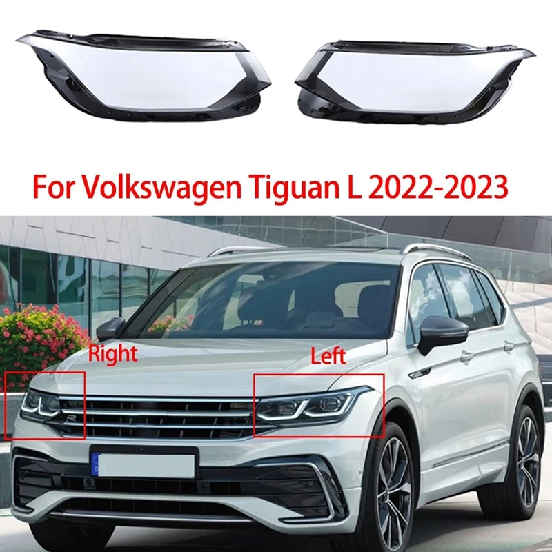 

For VW Tiguan L 2022 Head Light Lamp Cover Shade Transparent Lampshade Headlight Shell Organic Glass Accessories