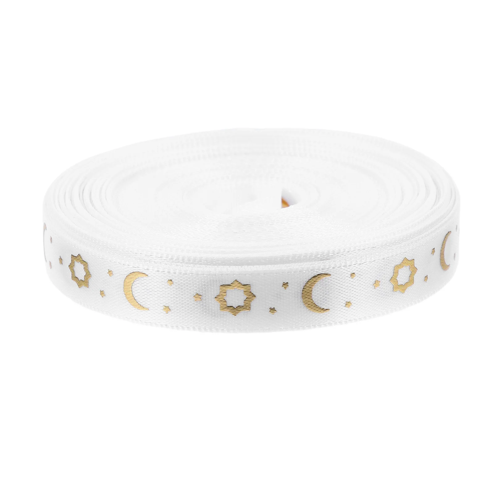 

1 Roll Polyester Ribbon for Bows Making Elegant Wrapping Ribbon for Presents Wreaths and Flower Bouquets Ramadan Moon Star