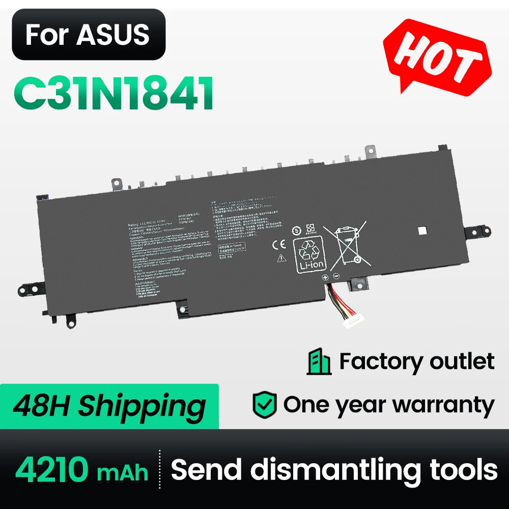 

Keyuan C31N1841 4210 мАч аккумулятор для ноутбука ZenBook 13 UX334FA/UX334FL/Q427,Q427FL для ASUS 0B200-03420200 аккумулятор серии